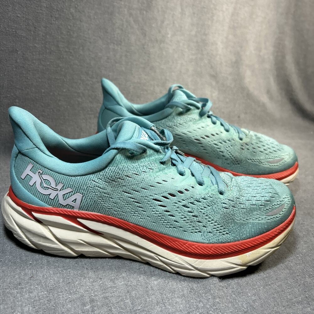 Women's 7.5B Hoka One One Clifton 8 Running Training Walking Shoes Sneakers Teal